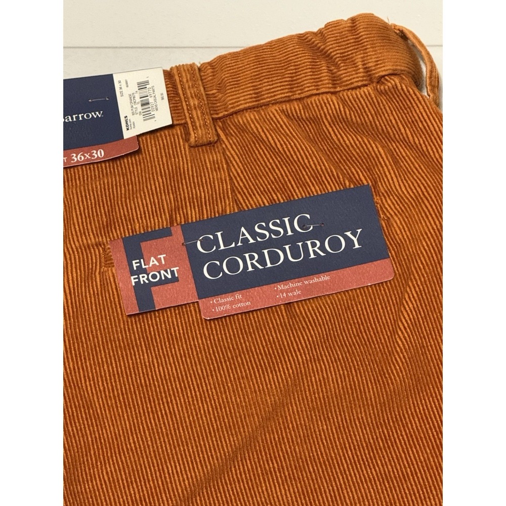 Croft & Barrow Classic Fit Corduroy Pants Stretch Waist Band Rust 386wx49L NWT - Picture 5 of 10